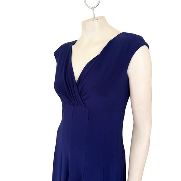 RALPH LAUREN Stretchy A-line Cocktail Dress in Indigo SZ 8 - Picture 3 of 10